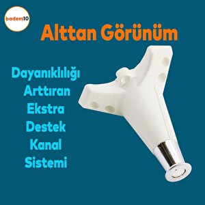 Wetra Line 6'lı Set Mobilya Tv Ünitesi Çekyat Koltuk Kanepe Destek Ayağı 15 Cm Beyaz Krom M8 Civata