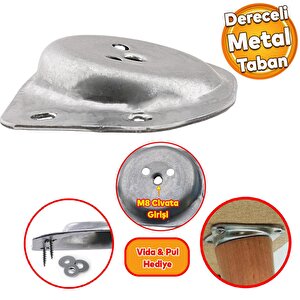 Ünite Konsol Puf Tabure Ahşap Mobilya Ayağı M8 Civata 20 Cm Ayakları Bağlantı Aparatı 8'li Set
