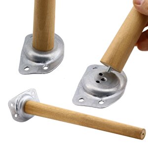 Ünite Konsol Puf Tabure Ahşap Mobilya Ayağı M8 Civata 20 Cm Ayakları Bağlantı Aparatı 8'li Set