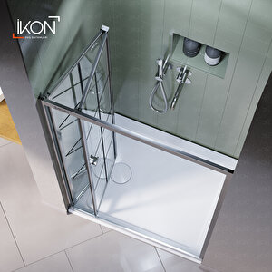 Vi̇kka | Krom, Karolajlı Cam, Katlanır Duşakabin 98 cm