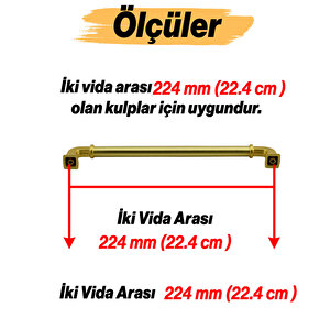 Alfa Metal Mat Gold Altın Kulp 224 Mm Mobilya Çekmece Mutfak Dolabı Dolap Kapak Kulpları Kulb Kulpu