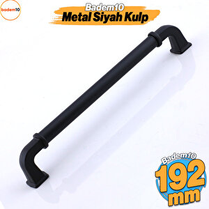 Alfa Metal Mat Siyah Kulp 192 Mm 19.2 Cm Mobilya Çekmece Mutfak Dolabı Dolap Kapak Kulp Kulb Kulpu