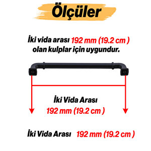 Alfa Metal Mat Siyah Kulp 192 Mm 19.2 Cm Mobilya Çekmece Mutfak Dolabı Dolap Kapak Kulp Kulb Kulpu