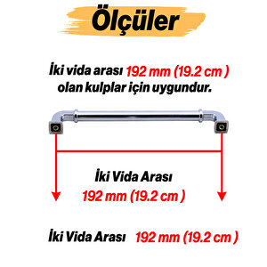 Alfa Metal Gümüş Krom Renk Kulp 192 Mm Mobilya Çekmece Mutfak Dolabı Dolap Kapak Kulpları Kulb Kulpu