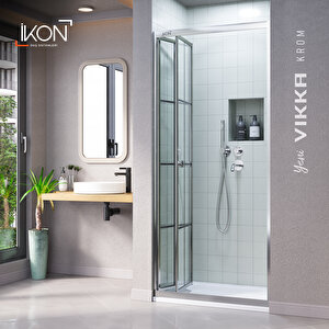 Vi̇kka | Krom, Karolajlı Cam, Katlanır Duşakabin 81 cm