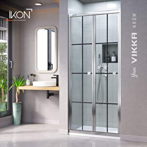 Vi̇kka | Krom, Karolajlı Cam, Katlanır Duşakabin 107 cm