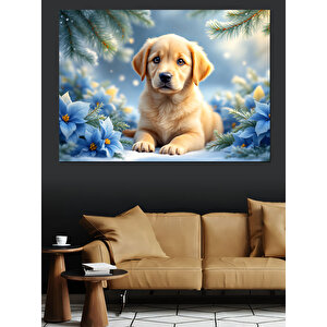 Yavru Köpek Portresi Dekoratif Kanvas - Mdf Ahşap Tablo