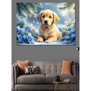 Yavru Köpek Portresi Dekoratif Kanvas - Mdf Ahşap Tablo 25x35 cm