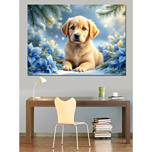 Yavru Köpek Portresi Dekoratif Kanvas - Mdf Ahşap Tablo 25x35 cm