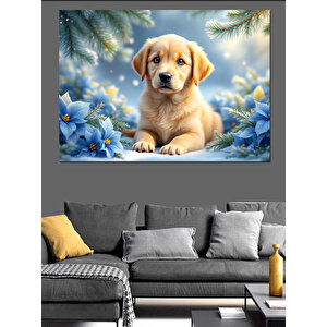 Yavru Köpek Portresi Dekoratif Kanvas - Mdf Ahşap Tablo 25x35 cm