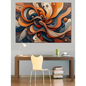 Soyut Dalgasal Renk Patlaması Dekoratif Kanvas - Mdf Ahşap Tablo 35x50 cm