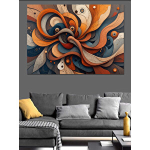 Soyut Dalgasal Renk Patlaması Dekoratif Kanvas - Mdf Ahşap Tablo 35x50 cm