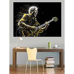 Elektro Gitar Çalan Adam Dekoratif Kanvas - Mdf Ahşap Tablo