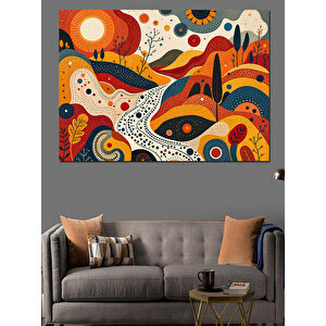 Soyut Renk Tarlalar Dekoratif Kanvas - Mdf Ahşap Tablo 70x100 cm