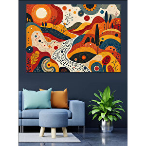 Soyut Renk Tarlalar Dekoratif Kanvas - Mdf Ahşap Tablo 35x50 cm