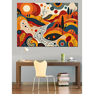Soyut Renk Tarlalar Dekoratif Kanvas - Mdf Ahşap Tablo 35x50 cm