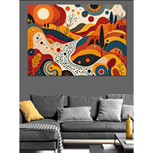 Soyut Renk Tarlalar Dekoratif Kanvas - Mdf Ahşap Tablo