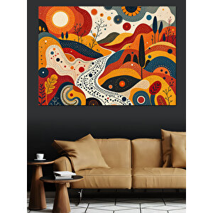 Soyut Renk Tarlalar Dekoratif Kanvas - Mdf Ahşap Tablo