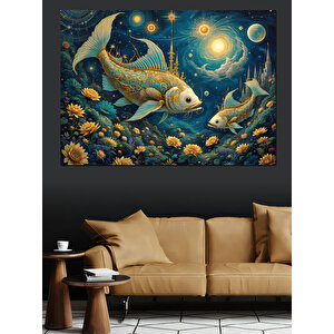 Derin Deniz Balıkları Dekoratif Kanvas - Mdf Ahşap Tablo