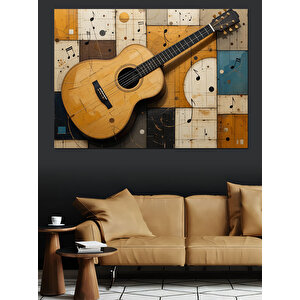 Soyut Gitar Sanatı Dekoratif Kanvas - Mdf Ahşap Tablo 35x50 cm