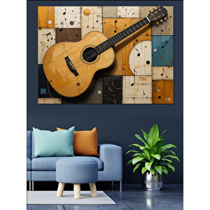 Soyut Gitar Sanatı Dekoratif Kanvas - Mdf Ahşap Tablo 35x50 cm