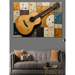 Soyut Gitar Sanatı Dekoratif Kanvas - Mdf Ahşap Tablo 35x50 cm