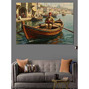 Sandalda Huzurlu Balıkçı Sabahı Dekoratif Kanvas - Mdf Ahşap Tablo