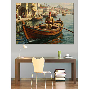 Sandalda Huzurlu Balıkçı Sabahı Dekoratif Kanvas - Mdf Ahşap Tablo