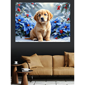 Yavru Köpek Sevgisi Dekoratif Kanvas - Mdf Ahşap Tablo 100x140 cm