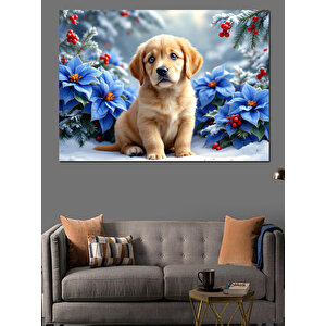 Yavru Köpek Sevgisi Dekoratif Kanvas - Mdf Ahşap Tablo 100x140 cm