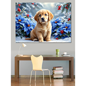 Yavru Köpek Sevgisi Dekoratif Kanvas - Mdf Ahşap Tablo