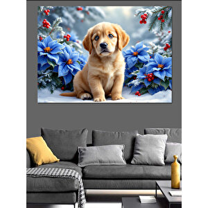 Yavru Köpek Sevgisi Dekoratif Kanvas - Mdf Ahşap Tablo