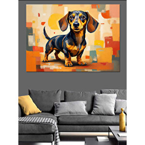 Soyut Arka Planlı Köpek Portresi Dekoratif Kanvas - Mdf Ahşap Tablo 25x35 cm