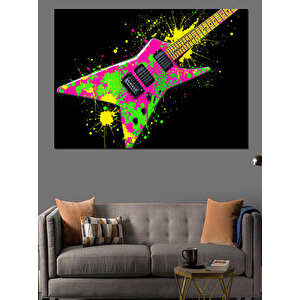 Parlak Rock Gitarı Dekoratif Kanvas - Mdf Ahşap Tablo