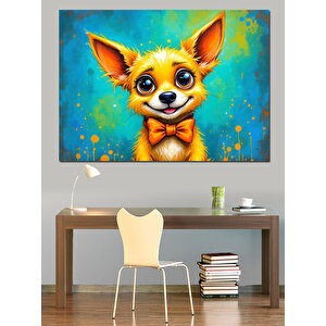 Sevimli Chihuahua Köpek Dekoratif Kanvas - Mdf Ahşap Tablo 35x50 cm