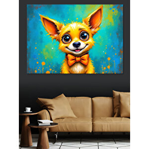 Sevimli Chihuahua Köpek Dekoratif Kanvas - Mdf Ahşap Tablo