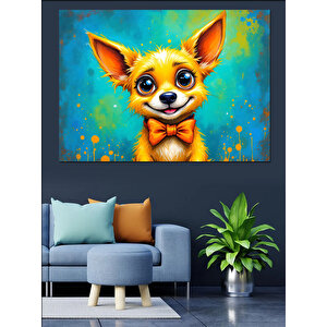 Sevimli Chihuahua Köpek Dekoratif Kanvas - Mdf Ahşap Tablo