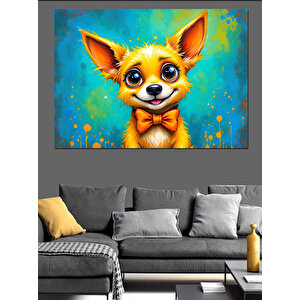 Sevimli Chihuahua Köpek Dekoratif Kanvas - Mdf Ahşap Tablo 100x140 cm
