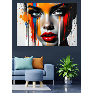 Ağlayan Kadın Renk Fırçaları Dekoratif Kanvas - Mdf Ahşap Tablo 100x140 cm