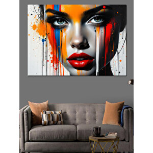 Ağlayan Kadın Renk Fırçaları Dekoratif Kanvas - Mdf Ahşap Tablo 100x140 cm