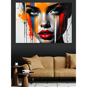 Ağlayan Kadın Renk Fırçaları Dekoratif Kanvas - Mdf Ahşap Tablo