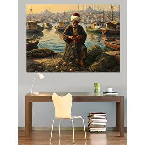 Limanda Osmanlı Balıkçısı Dekoratif Kanvas - Mdf Ahşap Tablo
