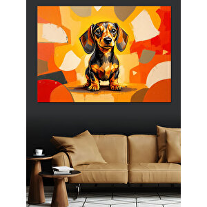 Sevimli Kahverengi Köpek Dekoratif Kanvas - Mdf Ahşap Tablo 50x70 cm
