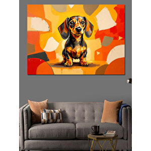 Sevimli Kahverengi Köpek Dekoratif Kanvas - Mdf Ahşap Tablo 50x70 cm