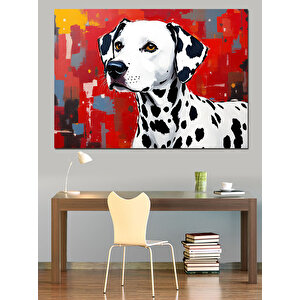Soyut Dalmaçyalı Köpek Dekoratif Kanvas - Mdf Ahşap Tablo 50x70 cm