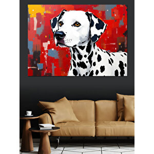Soyut Dalmaçyalı Köpek Dekoratif Kanvas - Mdf Ahşap Tablo