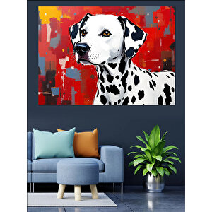 Soyut Dalmaçyalı Köpek Dekoratif Kanvas - Mdf Ahşap Tablo