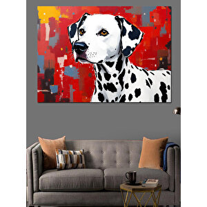 Soyut Dalmaçyalı Köpek Dekoratif Kanvas - Mdf Ahşap Tablo 70x100 cm
