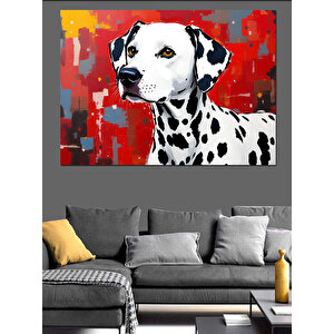 Soyut Dalmaçyalı Köpek Dekoratif Kanvas - Mdf Ahşap Tablo 70x100 cm