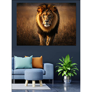 Aslan Kral Dekoratif Kanvas - Mdf Ahşap Tablo